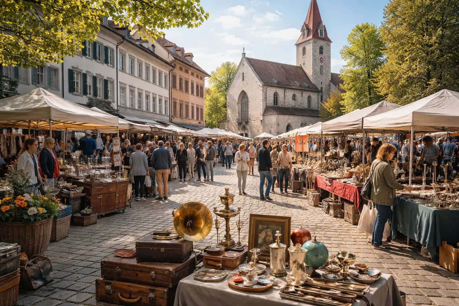 Flohmarkt St. Mangen-Quartier - Flea market in St. Gallen