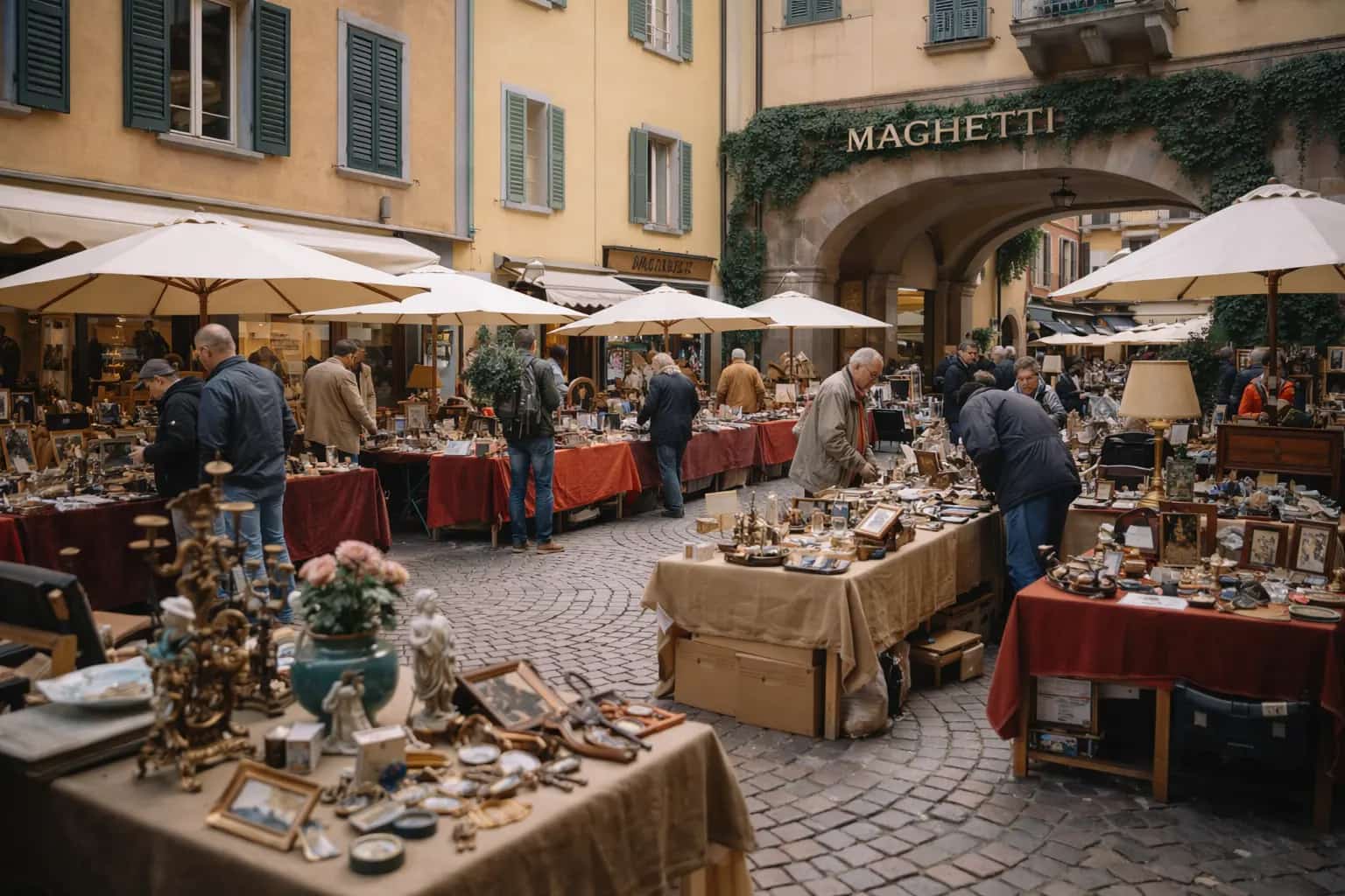 Mercato dell'antiquariato Maghetti - Marché aux puces à Lugano