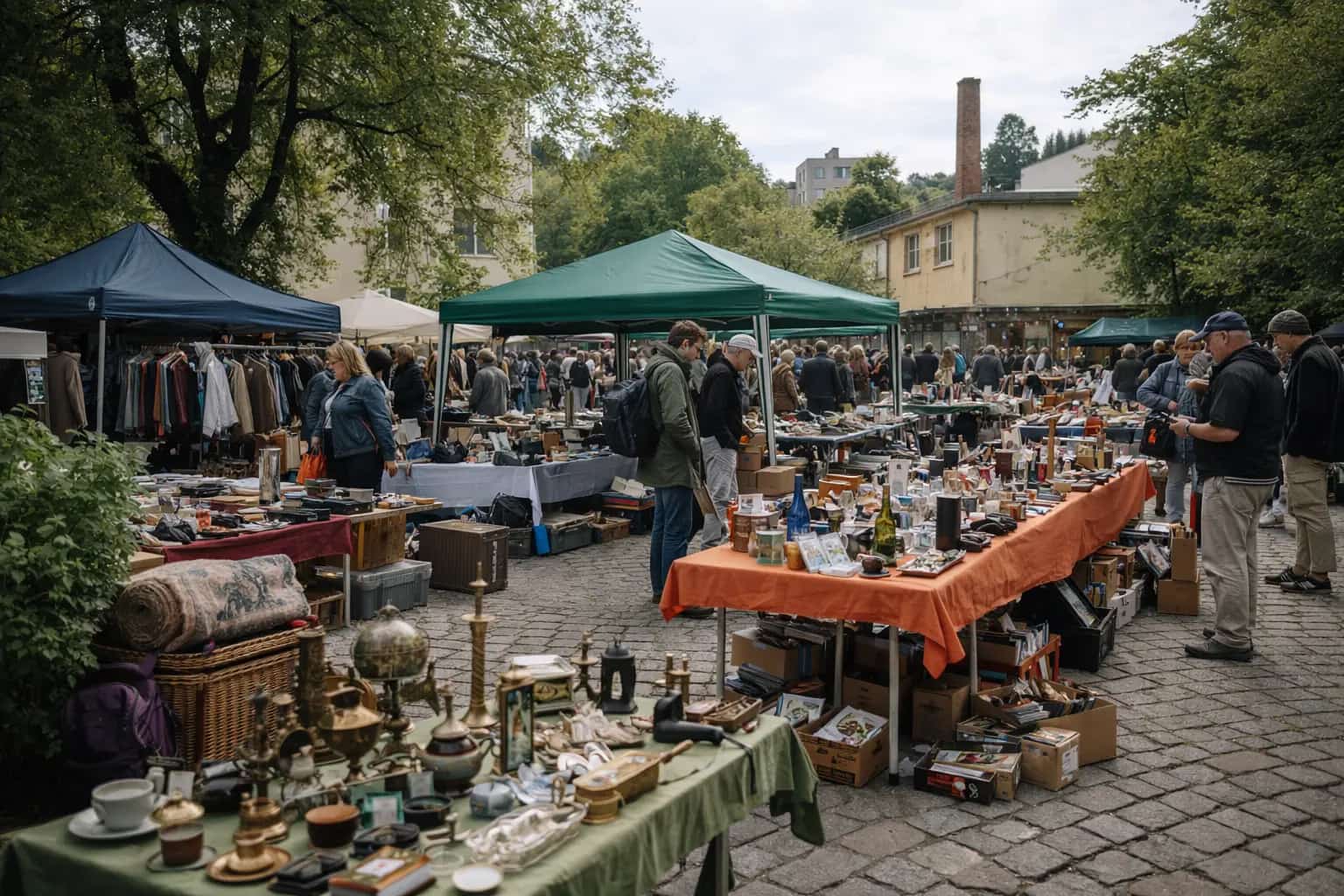 Quartier-Flohmarkt Areal Bach - Flea market in St. Gallen