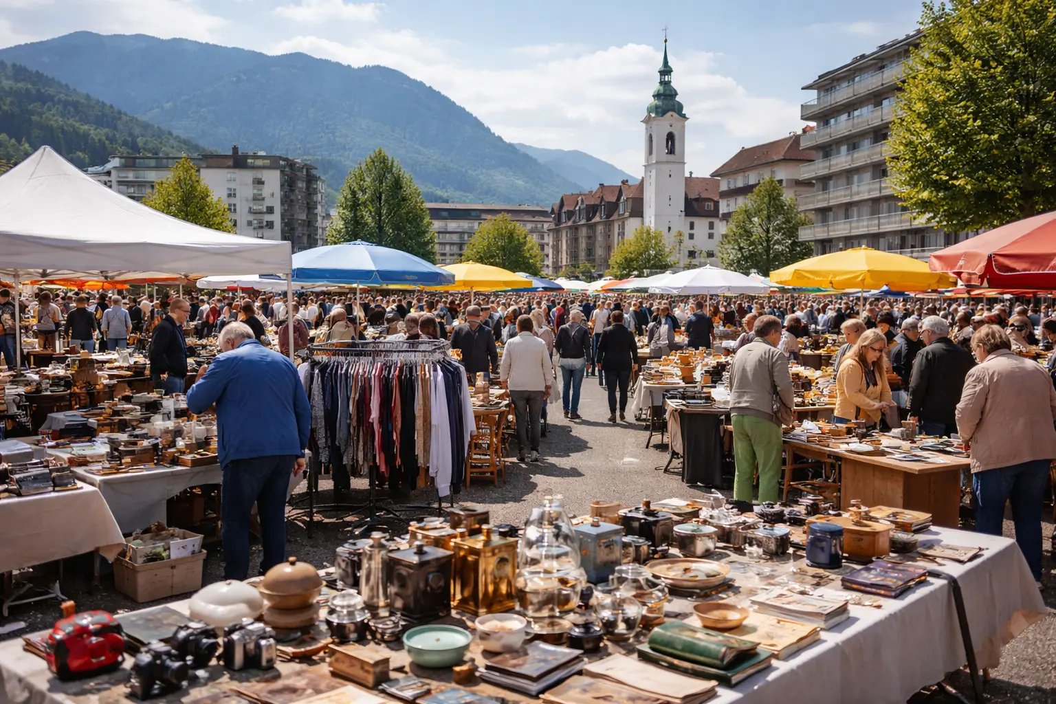 Flohmarkt Hofmattplatz Kriens - Flea market in Luzern